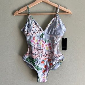 Rachel Roy Mesh Detail One Piece Swimsuit